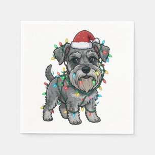 Shih Tzu Wearing a Santa Hat for Christmas Napkin
