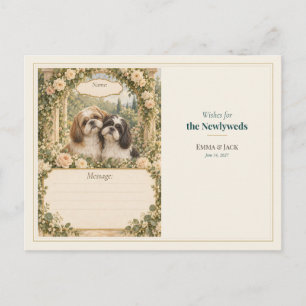 Shih Tzu Wedding Guest Book Wishes Postcard