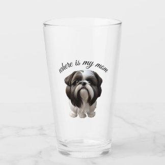 Shih Tzu - Where Is My Mum Glass
