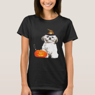 Shih Tzu Witch Hat Halloween Dog Costume Premium T-Shirt