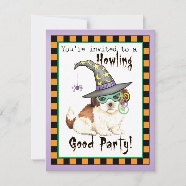 Shih Tzu Witch Invitation (Front)