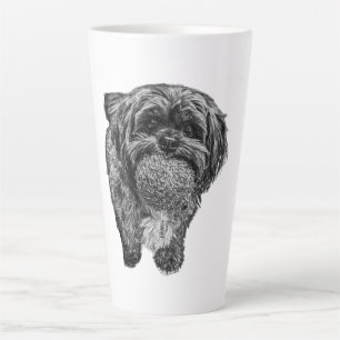 Shih Tzu with Ball Black & White Art Mug