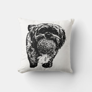 Shih Tzu with Ball Cosy Dog Throw Pillow