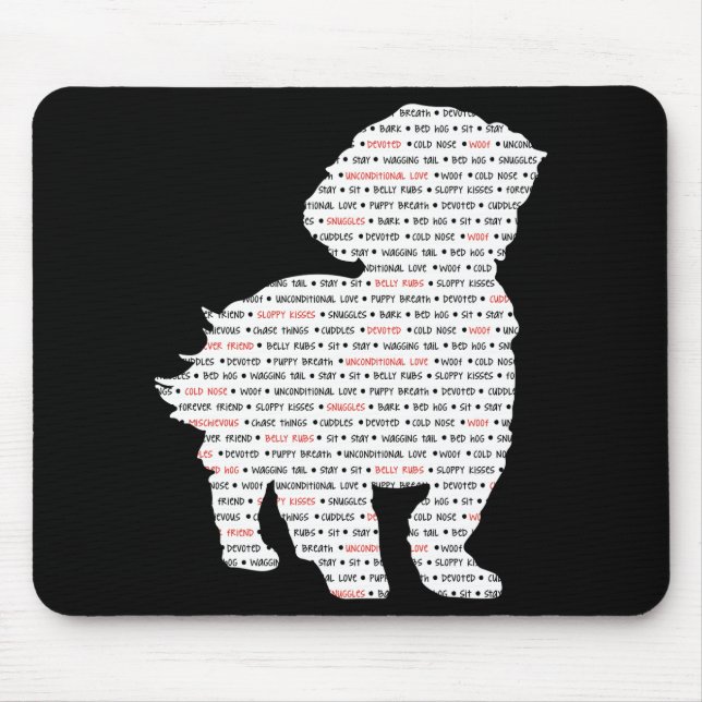 Shih Tzu Word Art Mouse Mat (Front)