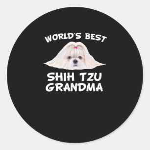 Shih Tzu   World's Best Shih Tzu Grandma Classic Round Sticker