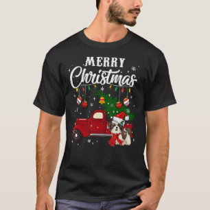 Shih Tzu Xmas Tree Red Truck Merry T-Shirt