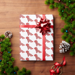Shihpoo Christmas Dog Cute Silhouette White Wrapping Paper
