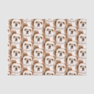 Shihtzu cute dog face handdrawn tissue paper