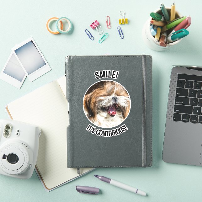 Shihtzu laughing smile it's contagious custom text (iPad Cover)