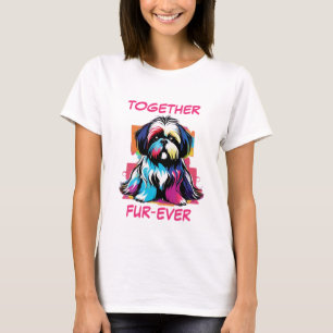Shihtzu Shih Tzu Pastel Colourful Abstract Dog Art T-Shirt