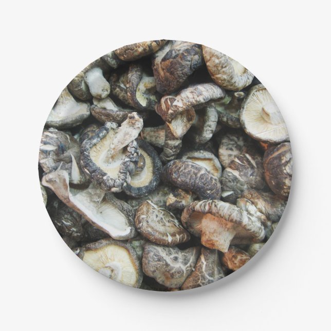 Shiitake Mushrooms Paper Plate (Front)