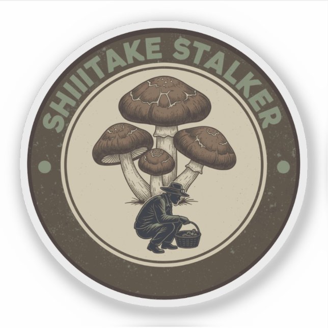 Shiitake Stalker Mushroom Foraging Design (Front)