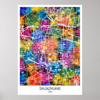 Shijiazhuang China City Map Poster