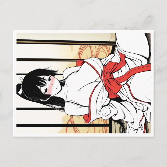 Shika-chan Ukiyo-e Coloring Postcard – Elegant Kim (Front)