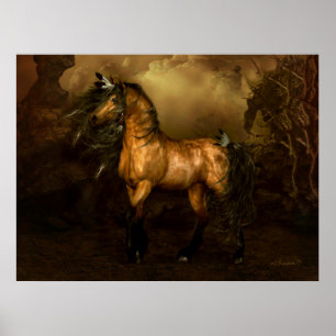 Shikoba buckskin horse Poster