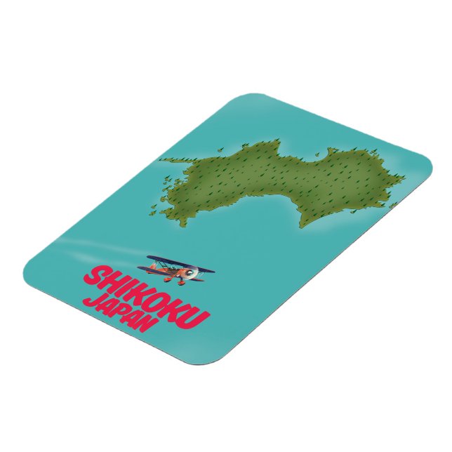 Shikoku Japan map Magnet (Left Side)
