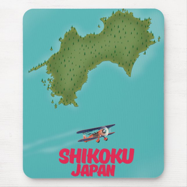 Shikoku Japan map Mouse Mat (Front)
