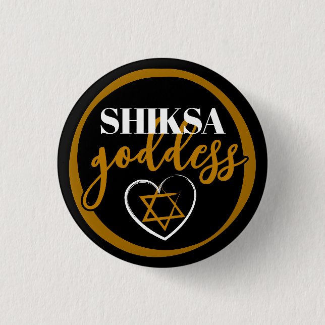 Shiksa Goddess Elegant Typography Funny Jewish  3 Cm Round Badge (Front)