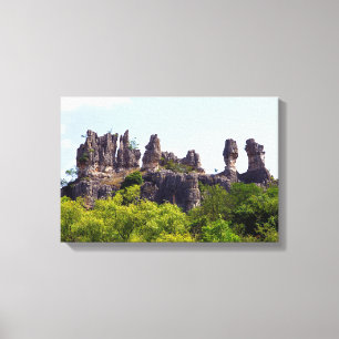 Shilin pinnacles Stone forest - Yunnan,China,Asia Canvas Print