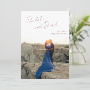 Shiloh Desert Rose Pink Modern Elegant Wedding Save The Date