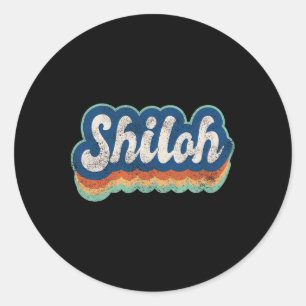 Shiloh First Name Boy Vintage Style 70s 80s Person Classic Round Sticker