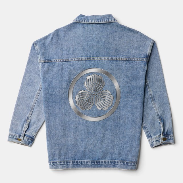 Shima Clan Kamon Silver Chrome Denim Jacket (Back)