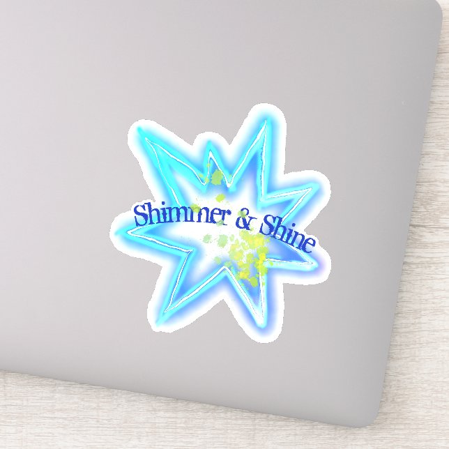 Shimmer and Shine Neon Star and Green Paint Splash (Detail)