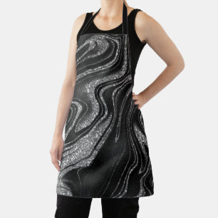 Shimmer Black And Glitter  Apron