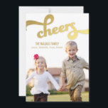 Shimmer Cheers Holiday Photo Cards<br><div class="desc">Celebrate the season with this modern and stylish holiday card from Berry Berry Sweet. Visit WWW.BERRYBERRYSWEET.COM for more of our stylish holiday collections.</div>