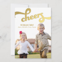 Shimmer Cheers Holiday Photo Cards