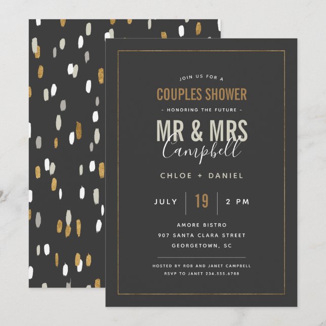 Shimmer Couples Shower Invitation (Front/Back)