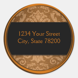 Shimmer Damask Copper Return Address Seal