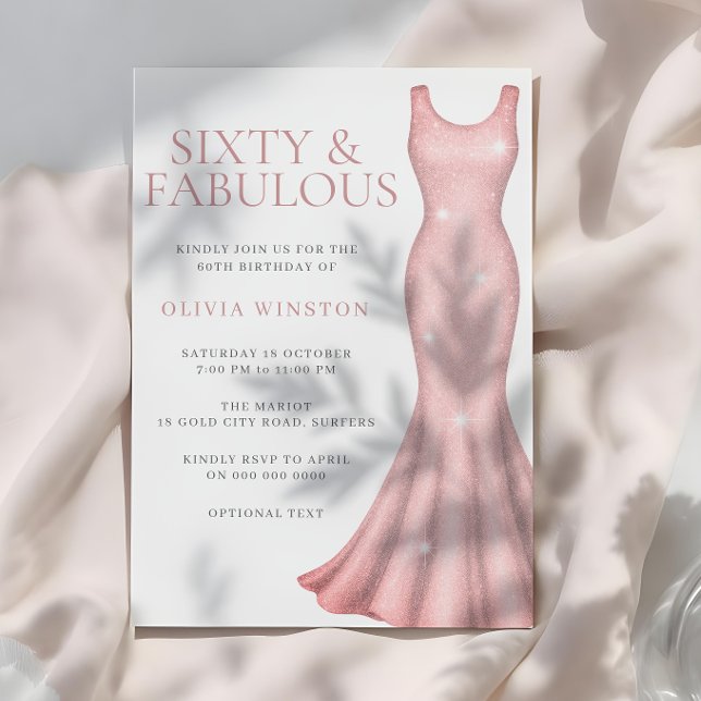 Shimmer Dress 60th Birthday Party Invitation (Creator Uploaded)