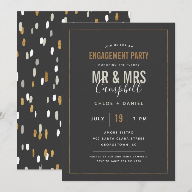 Shimmer Engagement Party Invitation (Front/Back)