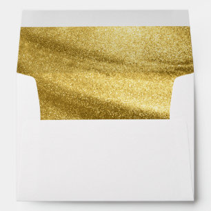 Shimmer Faux Gold Glitter Return Address Envelope