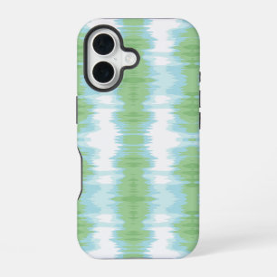 Shimmer Ikat in Green and Aqua iPhone 16 Case