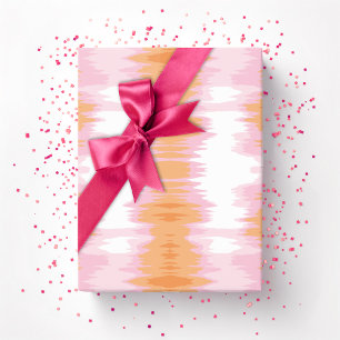 Shimmer Ikat in Pink and Orange Wrapping Paper
