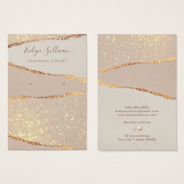 Shimmer paper earring display card (Front & Back)