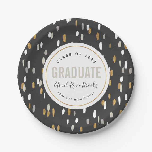 Shimmer Personalised Graduation Paper Plate (Front)