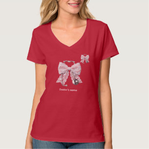 Shimmer Pink Lace Nurse Bow T-Shirt