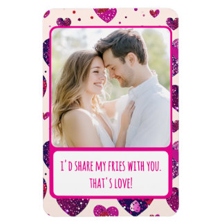 Shimmer Purple Heart Share My Fries Flexible Magnet