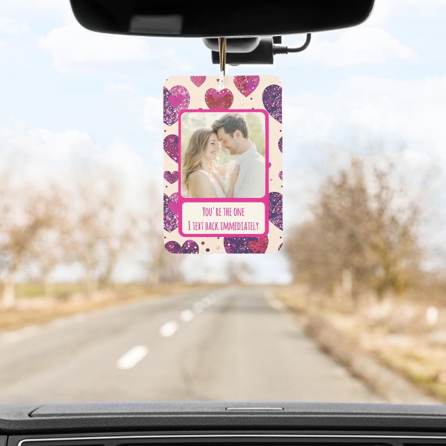 Shimmer Purple Heart Txt Back Immediately Car Air Freshener (Creator Uploaded)