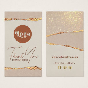 Shimmer ripped paper package insert