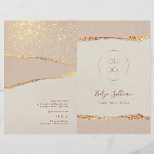 Shimmer ripped paper service menu brochure
