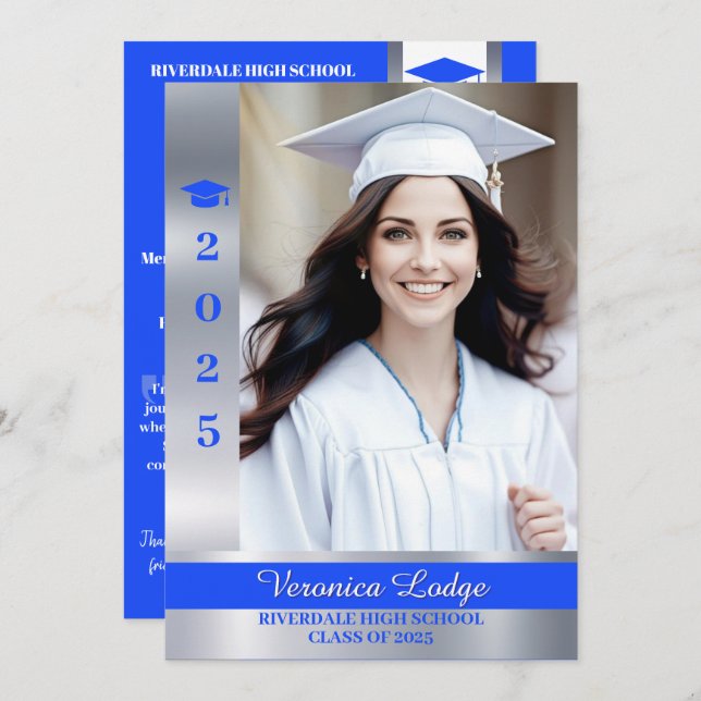 Shimmer Shine Graduation Announcement Photo Card (Front/Back)