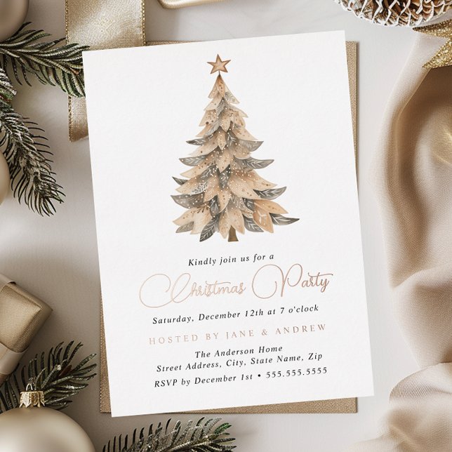 Shimmer Star Beige Tree Christmas Party  (Creator Uploaded)