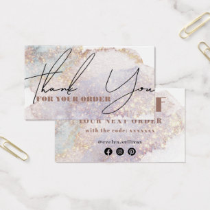 Shimmer watercolor thank you discount card