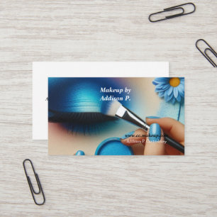 Shimmering Blue Eye Shadow Makeup Business Card