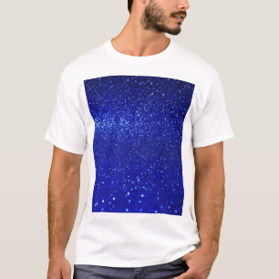 Shimmering Blue Glitter Canvas T-Shirt