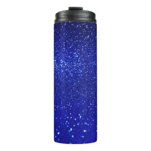 Shimmering Blue Glitter Canvas Thermal Tumbler